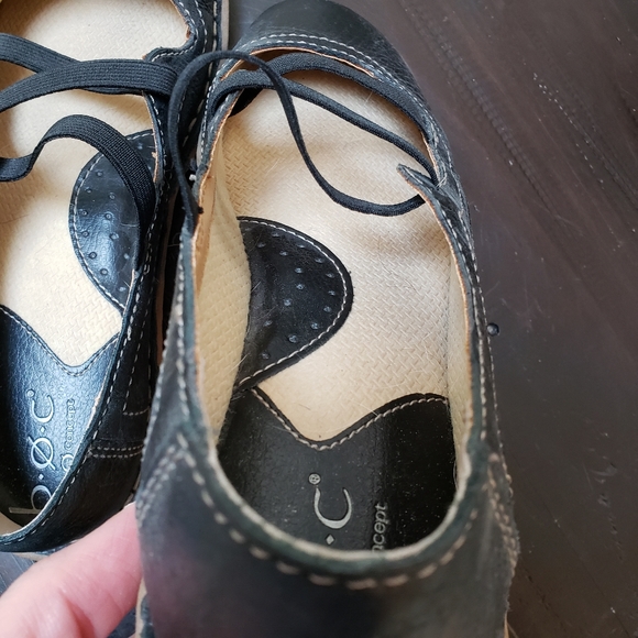 SALE! Like New BOC Black Leather Mary Jane Loafers Sandals Size 7.5 - Picture 10 of 11